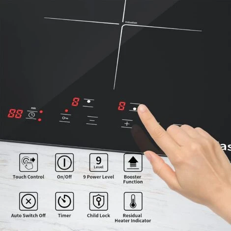 IsEasy Electric Induction Hob With Plug-in, Built-in & Portable Cooktop, 2 Zones 30cm 3000W 6 IsEasy Electric Induction Hob With Plug-in, Built-in & Portable Cooktop, 2 Zones 30cm 3000W - Image 4