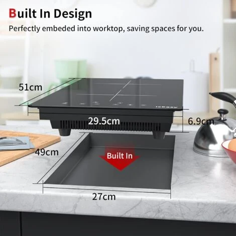 IsEasy Electric Induction Hob With Plug-in, Built-in & Portable Cooktop, 2 Zones 30cm 3000W 7 IsEasy Electric Induction Hob With Plug-in, Built-in & Portable Cooktop, 2 Zones 30cm 3000W - Image 5