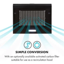 Klarstein Capannina Undercounter Hood 60cm 166m³ / H LED Stainless Steel Black -Kitchen Appliances Shop 19162066 3