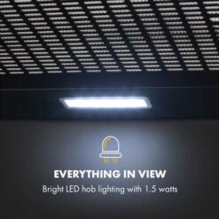 Klarstein Capannina Undercounter Hood 60cm 166m³ / H LED Stainless Steel Black -Kitchen Appliances Shop 19162066 4