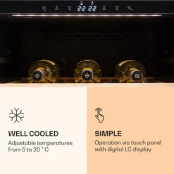 Klarstein Reserva 166 Duo Wine Refrigerator 166 Bottles 379 Litres 2 Zones Touch -Kitchen Appliances Shop 22969148 4