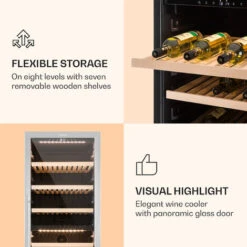 Klarstein Reserva 166 Duo Wine Refrigerator 166 Bottles 379 Litres 2 Zones Touch -Kitchen Appliances Shop 22969148 5
