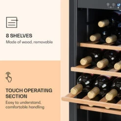 Klarstein Vinamour 54 Duo Wine Refrigerator 2 Zones 148 Litres 54 Bottles Touch Display -Kitchen Appliances Shop 22969197 5