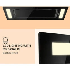 Klarstein Remy Ceiling Hood 90 Cm 619 M³/h 230W 3 Levels Remote Control -Kitchen Appliances Shop 22969401 3