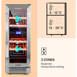 Klarstein Vinovilla 17 Built-In Duo Two-Zone Wine Fridge 53l 17 Bottles 3-Colour Glass Door -Kitchen Appliances Shop 22969412 4