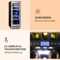 Klarstein Vinovilla 17 Built-In Duo Two-Zone Wine Fridge 53l 17 Bottles 3-Colour Glass Door -Kitchen Appliances Shop 22969412 5