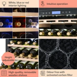 Klarstein Vinovilla Grande 165 Built-in Uno Wine Fridge 425l 165Fl. 3-colour Glass Door 11 Klarstein Vinovilla Grande 165 Built-in Uno Wine Fridge 425l 165Fl. 3-colour Glass Door -Kitchen Appliances Shop 22969415 5