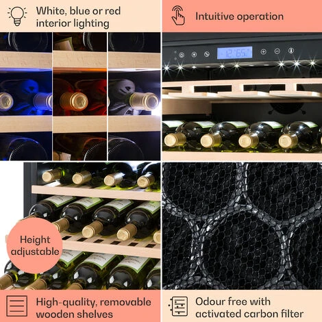 Klarstein Vinovilla Grande 165 Built-in Uno Wine Fridge 425l 165Fl. 3-colour Glass Door 7 Klarstein Vinovilla Grande 165 Built-in Uno Wine Fridge 425l 165Fl. 3-colour Glass Door - Image 5