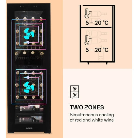 Klarstein Shiraz 39 Duo Wine Fridge 2 Zones 105l 39 Bottles 6 Klarstein Shiraz 39 Duo Wine Fridge 2 Zones 105l 39 Bottles - Image 4