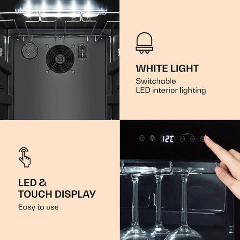 Klarstein Bellevin 62 Wine Cooler 56 Bottles 5-20 ° C Energy Class A Black 5 Klarstein Bellevin 62 Wine Cooler 56 Bottles 5-20 ° C Energy Class A Black - Image 3