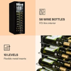 Klarstein Bellevin 62 Wine Cooler 56 Bottles 5-20 ° C Energy Class A Black 10 Klarstein Bellevin 62 Wine Cooler 56 Bottles 5-20 ° C Energy Class A Black -Kitchen Appliances Shop 22969765 4