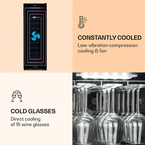 Klarstein Bellevin 62 Wine Cooler 56 Bottles 5-20 ° C Energy Class A Black 7 Klarstein Bellevin 62 Wine Cooler 56 Bottles 5-20 ° C Energy Class A Black - Image 5