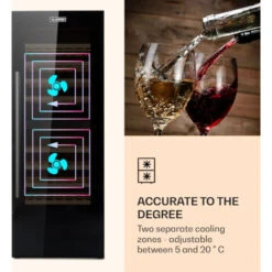 Klarstein Barossa 77 Duo Wine Fridge 2 Zones 191 L 77 Bottles Touch LED Black -Kitchen Appliances Shop 22969790 5