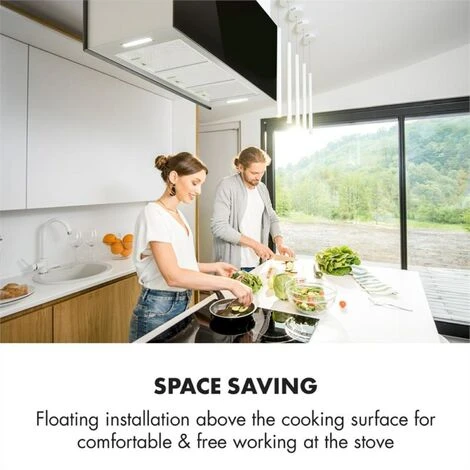 Klarstein Kronleuchter XL Island Exhaust Hood 90cm Exhaust Air: 590m³ / H LED Touch Black 7 Klarstein Kronleuchter XL Island Exhaust Hood 90cm Exhaust Air: 590m³ / H LED Touch Black - Image 5