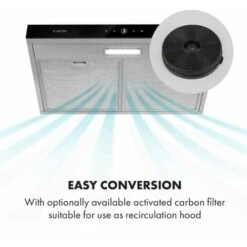 Klarstein Contempo Neo Substructure Cooker Extractor Hood 60cm 175m³ / H LED Stainless Steel Acrylic -Kitchen Appliances Shop 22970175 3