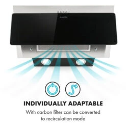 Klarstein Alessia Cooker Extractor Hood Head Free Hood 350 M³ / H Push Control Black -Kitchen Appliances Shop 22970374 4