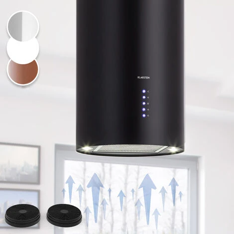 Klarstein Klarstein Beretta Island Cooker Extractor Hood Ø35cm Exhaust / Circulating Air 650m³ / H LED Black 3 Klarstein Klarstein Beretta Island Cooker Extractor Hood Ø35cm Exhaust / Circulating Air 650m³ / H LED Black