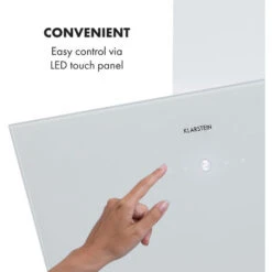 Klarstein Laurel 60 Cooker Extractor Hood 60cm Exhaust Air: 350 M³ / H LED Touch White -Kitchen Appliances Shop 22970454 3