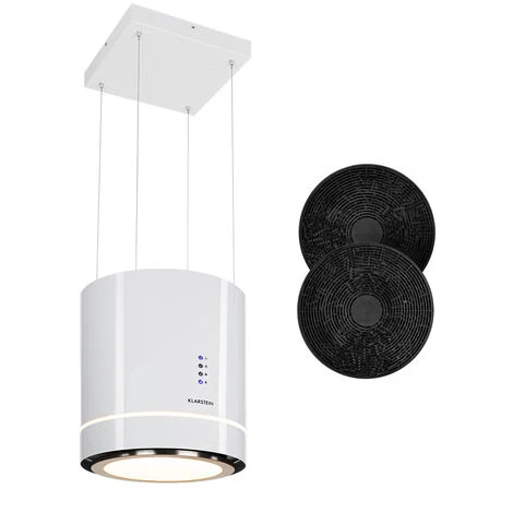 Klarstein Tron Ambience Island Cooker Extractor Hood Ø38cm Recirculation 540m³ / H LED White 3 Klarstein Tron Ambience Island Cooker Extractor Hood Ø38cm Recirculation 540m³ / H LED White