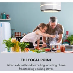 Klarstein Tron Ambience Island Cooker Extractor Hood Ø38cm Recirculation 540m³ / H LED White 8 Klarstein Tron Ambience Island Cooker Extractor Hood Ø38cm Recirculation 540m³ / H LED White -Kitchen Appliances Shop 22970602 2