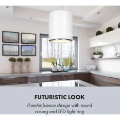 Klarstein Tron Ambience Island Cooker Extractor Hood Ø38cm Recirculation 540m³ / H LED White 10 Klarstein Tron Ambience Island Cooker Extractor Hood Ø38cm Recirculation 540m³ / H LED White -Kitchen Appliances Shop 22970602 4