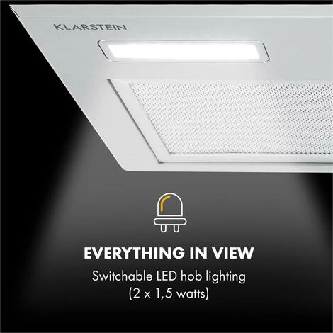 Klarstein Simplica Extractor Hood Recessed 52cm Exhaust Air: 400 M³ / H LED Stainless Steel 7 Klarstein Simplica Extractor Hood Recessed 52cm Exhaust Air: 400 M³ / H LED Stainless Steel - Image 5
