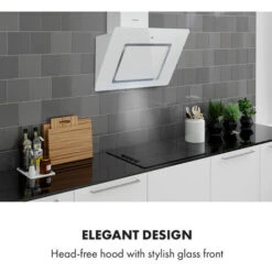 Klarstein Sofia 60 Extractor Hood 300 M³ / H Touch Control Glass Front White -Kitchen Appliances Shop 22970647 2