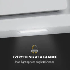 Klarstein Sofia 60 Extractor Hood 300 M³ / H Touch Control Glass Front White -Kitchen Appliances Shop 22970647 5