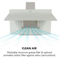 Klarstein Aurica 90 Cooker Hood 90 Cm 600 M³/h LED Touch Glass White -Kitchen Appliances Shop 23632458 5