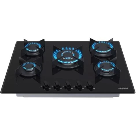 AREBOS Gas Hob 5 Burners Glass Ceramic Incl. Pot Rack & Ignition Fuse Autarkic Suitable For Natural Gas Or Propane Gas Gas Cooker Gas Cooker 3 AREBOS Gas Hob 5 Burners Glass Ceramic Incl. Pot Rack & Ignition Fuse Autarkic Suitable For Natural Gas Or Propane Gas Gas Cooker Gas Cooker