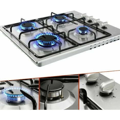 AREBOS Gas Stove 4 Flames Stainless Steel Incl. Grates & Safety Pilot Self-sufficient Suitable For Natural Gas And Propane Gas Gas Hob Gas Cooker 3 AREBOS Gas Stove 4 Flames Stainless Steel Incl. Grates & Safety Pilot Self-sufficient Suitable For Natural Gas And Propane Gas Gas Hob Gas Cooker