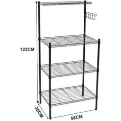 Livingandhome 3 Tier Microwave Oven Rack With Top Spice Shelf -Kitchen Appliances Shop 30685580 5