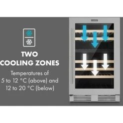 Klarstein Vinovilla 79 Built-In Duo Two-Zone Wine Fridge 190l 79 Bottles 3-Ply Glass Door -Kitchen Appliances Shop 33503003 3