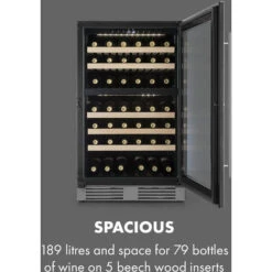 Klarstein Vinovilla 79 Built-In Duo Two-Zone Wine Fridge 190l 79 Bottles 3-Ply Glass Door -Kitchen Appliances Shop 33503003 4