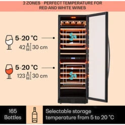Klarstein Vinovilla Grande 162 Built-in Duo Onyx Edition Wine Fridge 425 Litres 162 Bottles -Kitchen Appliances Shop 33503020 3