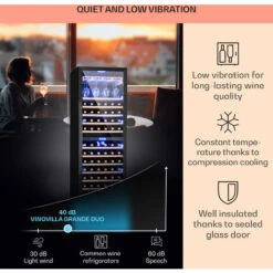 Klarstein Vinovilla Grande 162 Built-in Duo Onyx Edition Wine Fridge 425 Litres 162 Bottles -Kitchen Appliances Shop 33503020 4