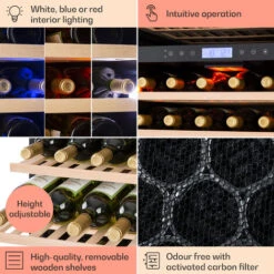 Klarstein Vinovilla Grande 162 Built-in Duo Onyx Edition Wine Fridge 425 Litres 162 Bottles -Kitchen Appliances Shop 33503020 5