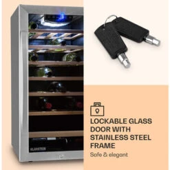 Klarstein Vinamour 26 Uno Wine Refrigerator 26 Bottles 88 Litres Stainless Steel LED -Kitchen Appliances Shop 33503294 4
