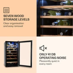 Klarstein Vinamour 26 Uno Wine Refrigerator 26 Bottles 88 Litres Stainless Steel LED -Kitchen Appliances Shop 33503294 5