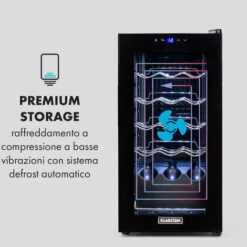 Klarstein Shiraz 15 Slim Uno Wine Fridge 44l Touch Control Panel 5-18°C -Kitchen Appliances Shop 33503464 5