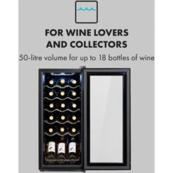Klarstein Shiraz 18 Slim Uno Wine Refrigerator 50l 18Fl Touch Control Panel 5-18°C -Kitchen Appliances Shop 33503467 3