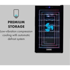 Klarstein Shiraz 24 Uno Wine Refrigerator 63 Litres 24 Bottles Touch Control Panel 5-18°C -Kitchen Appliances Shop 33503501 5