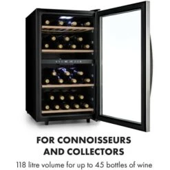 Klarstein Vinamour 45 Duo Wine Refrigerator 2 Zones 118 Ltr / 45 Fl 5-18 °C 9 Klarstein Vinamour 45 Duo Wine Refrigerator 2 Zones 118 Ltr / 45 Fl 5-18 °C -Kitchen Appliances Shop 33765732 3