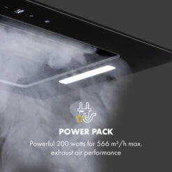 Klarstein Hektor Eco Fan Module 52 Cm 566 M³ / H Touch Glass Black -Kitchen Appliances Shop 35415170 3