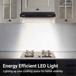 CIARRA 903BK60 Visor Cooker Hood 60cm 3 Speeds Stainless Steel Extractor Fan Black -Kitchen Appliances Shop 36409462 4