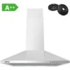 CIARRA 201SS60 Cooker Hood 60cm With Carbon Filters 370m3/h Class A Wall Mounted Extractor Hood