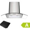 CIARRA 90cm Cooker Hood 650m3/h Stainless Steel Curved Glass Extractor Hood -506SS90