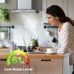 CIARRA 650m3/h 60cm Cooker Hood With Carbon Filter Class A Stainless Steel Glass Extractor Hood -506SS60 9 CIARRA 650m3/h 60cm Cooker Hood With Carbon Filter Class A Stainless Steel Glass Extractor Hood -506SS60 -Kitchen Appliances Shop 36409473 3