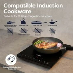 CIARRA Single Induction Hob 2000W, Touch Control Black Polished Crystal Glass Panel Safety Lock-CBTIH1 11 CIARRA Single Induction Hob 2000W, Touch Control Black Polished Crystal Glass Panel Safety Lock-CBTIH1 -Kitchen Appliances Shop 36409477 5