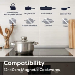 CIARRA Built-in 4 Zones Induction Hob, Integrated Electric Cooktop With 2 Flex Zones 7200W-CD4BFFBIH -Kitchen Appliances Shop 36409487 4